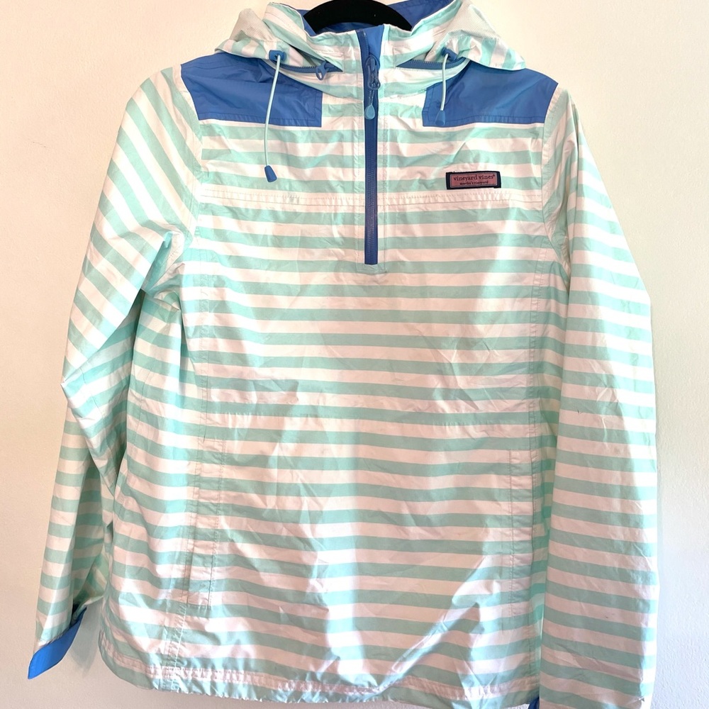 Vineyard Vines Stripe Zip Pullover Anorak Raincoat
